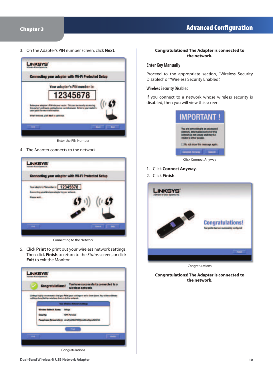 Advanced configuration | Linksys WUSB600N (EU) User Manual | Page 13 / 53