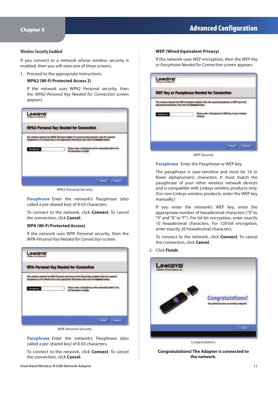 Advanced configuration | Linksys WUSB600N (EU) User Manual | Page 14 / 53