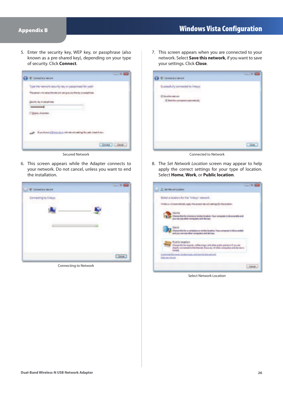 Windows vista configuration | Linksys WUSB600N (EU) User Manual | Page 29 / 53