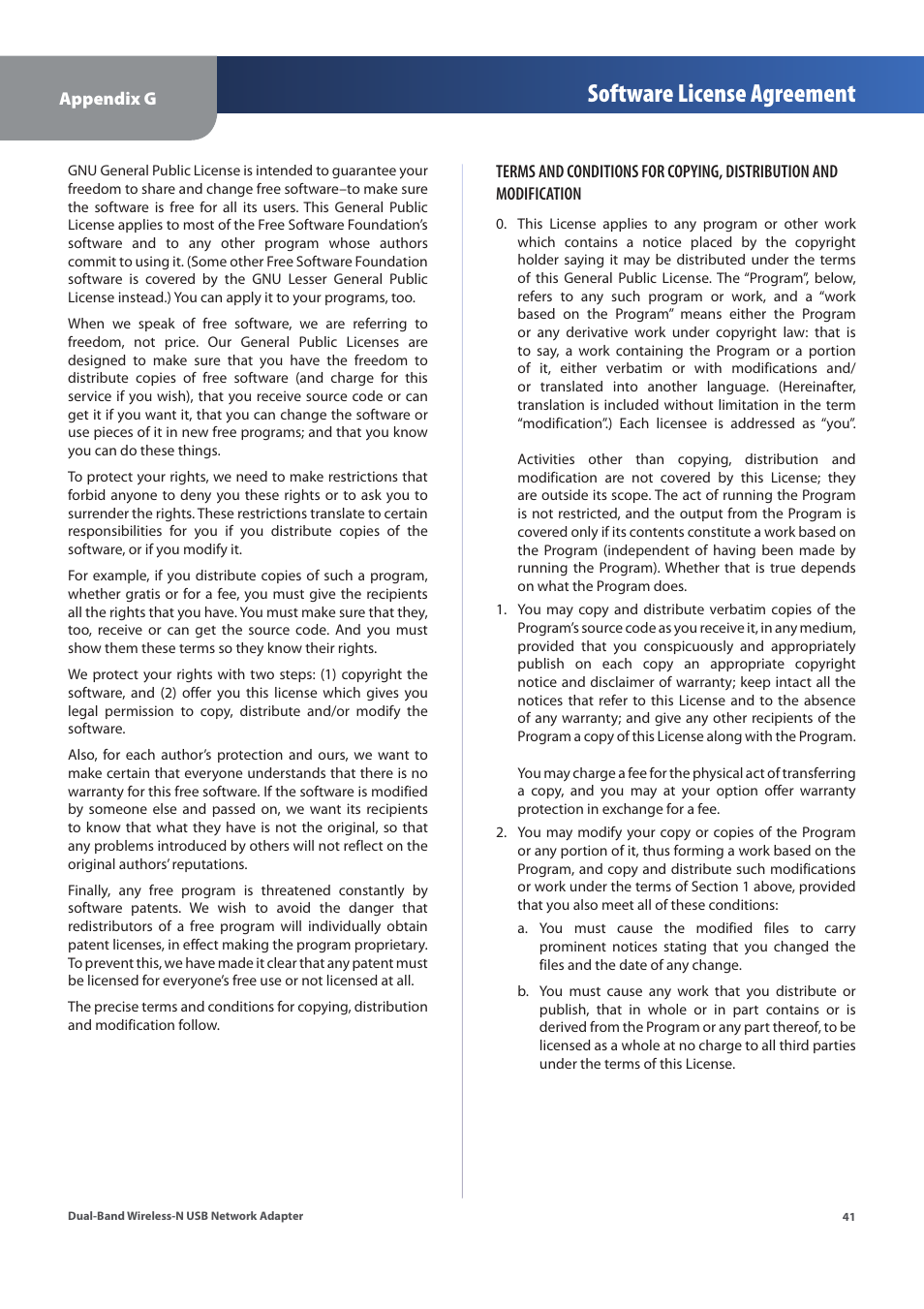 Software license agreement | Linksys WUSB600N (EU) User Manual | Page 44 / 53