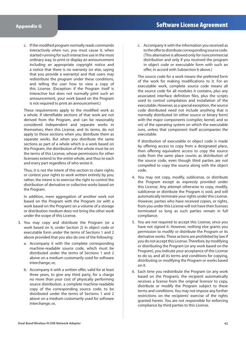 Software license agreement | Linksys WUSB600N (EU) User Manual | Page 45 / 53