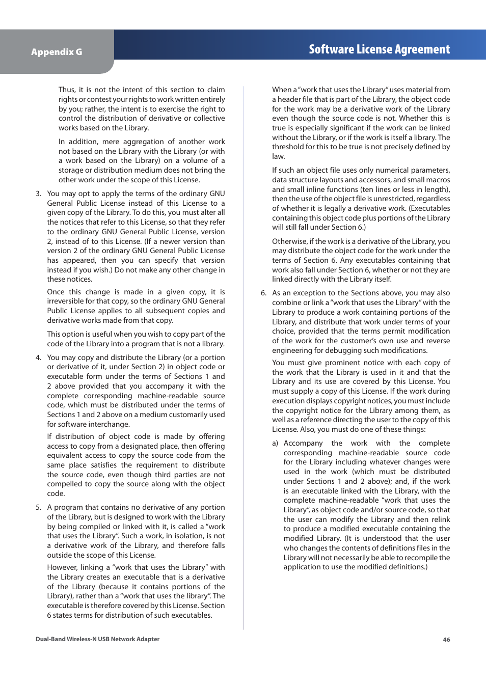 Software license agreement | Linksys WUSB600N (EU) User Manual | Page 49 / 53