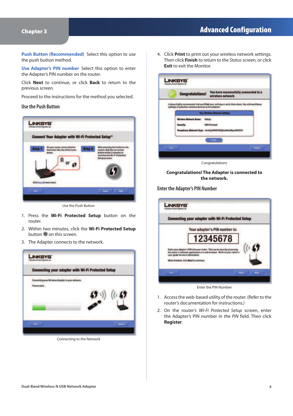 Advanced configuration | Linksys WUSB600N (EU) User Manual | Page 7 / 53