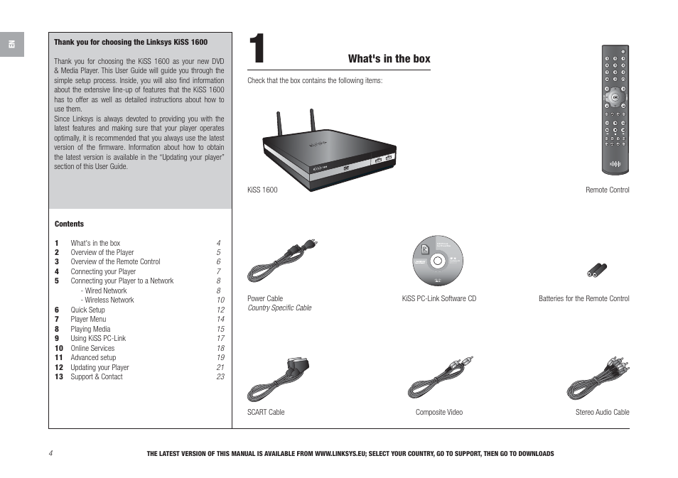 What's in the box | Linksys KiSS 1600 User Manual | Page 2 / 22