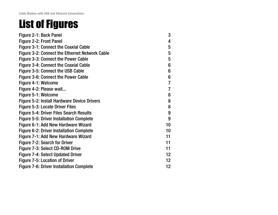 List of figures | Linksys BEFCMU10 User Manual | Page 4 / 30