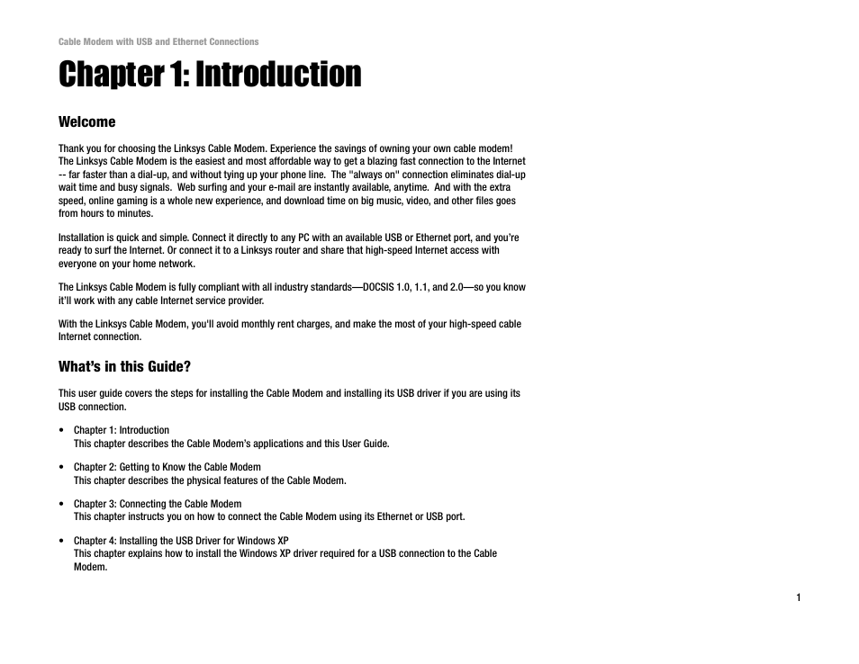 Chapter 1: introduction | Linksys BEFCMU10 User Manual | Page 5 / 30