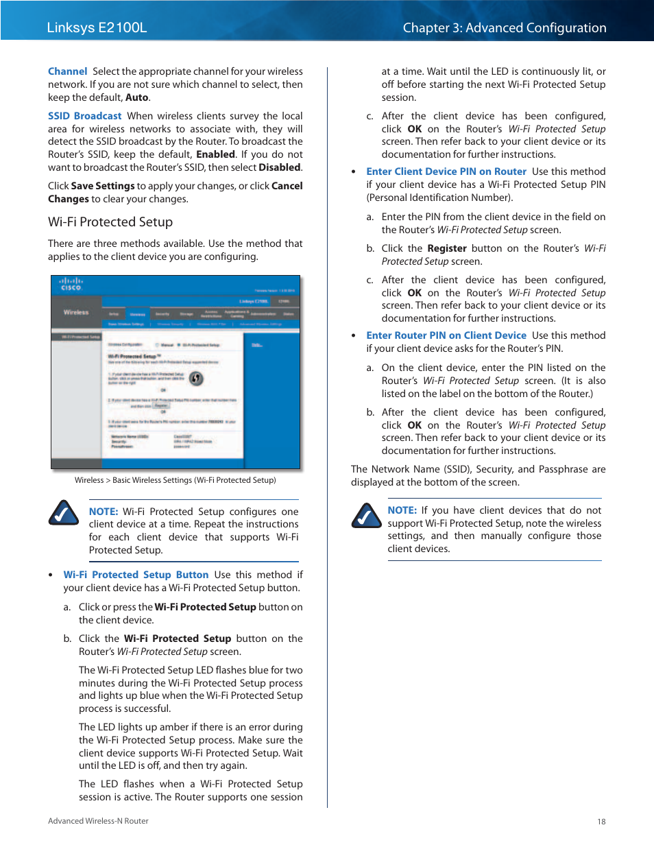 Wi-fi protected setup | Linksys E2100L User Manual | Page 21 / 78