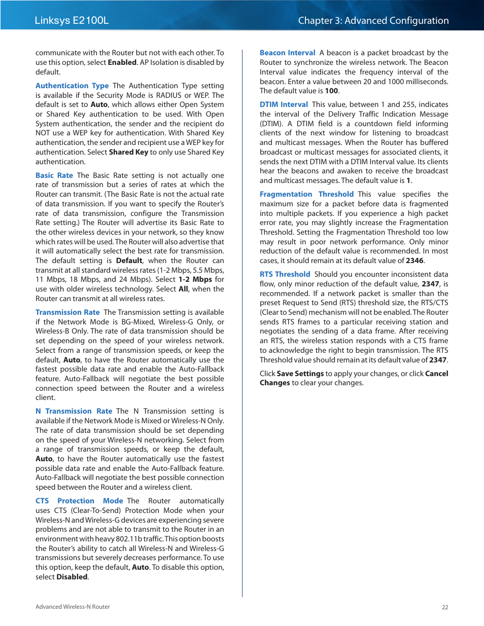 Linksys E2100L User Manual | Page 25 / 78