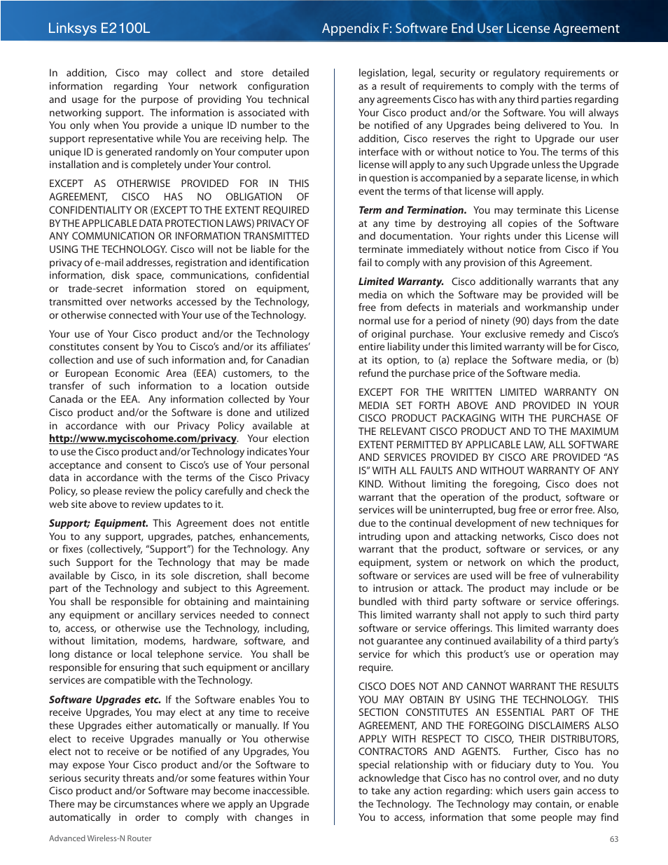Linksys E2100L User Manual | Page 66 / 78