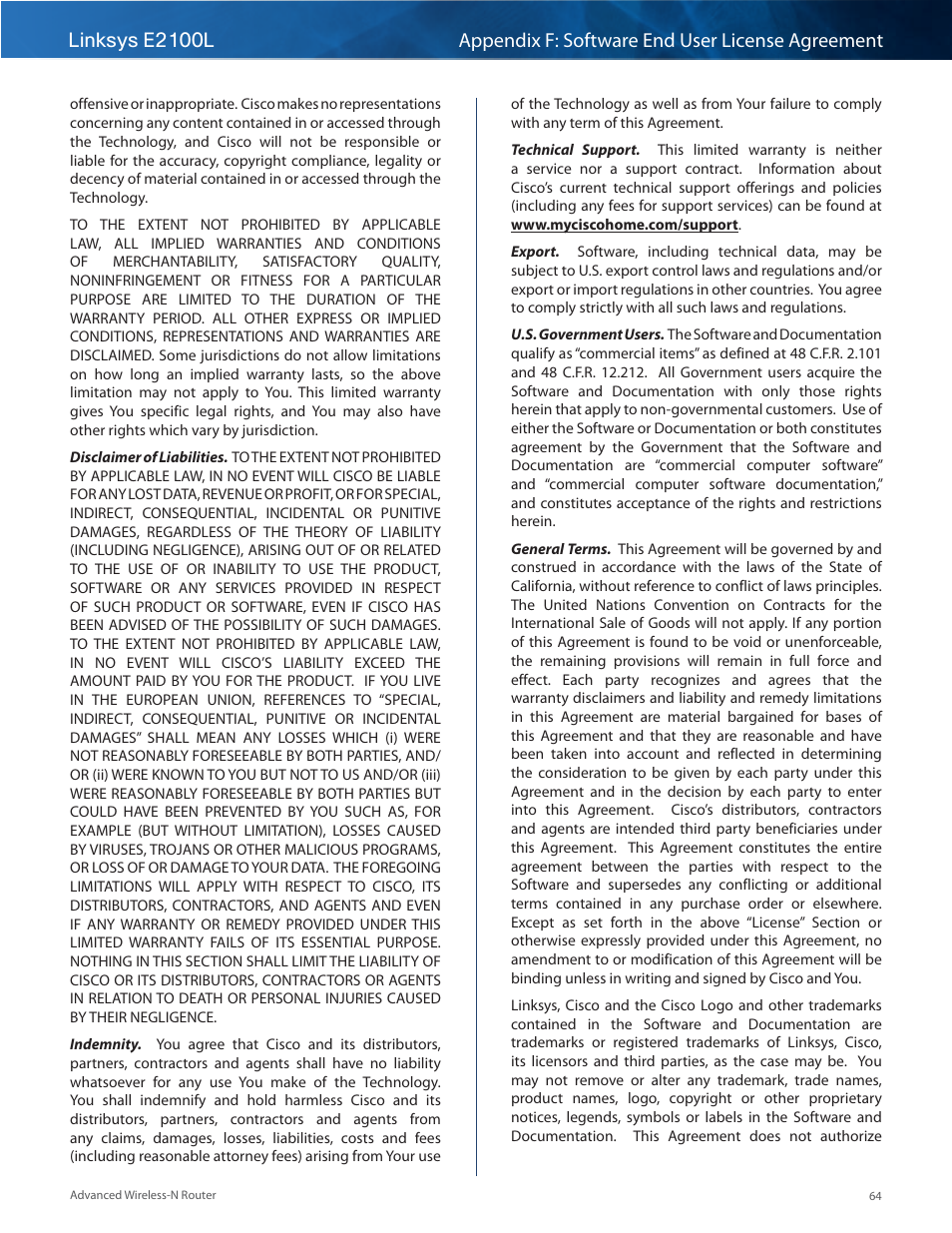 Linksys E2100L User Manual | Page 67 / 78