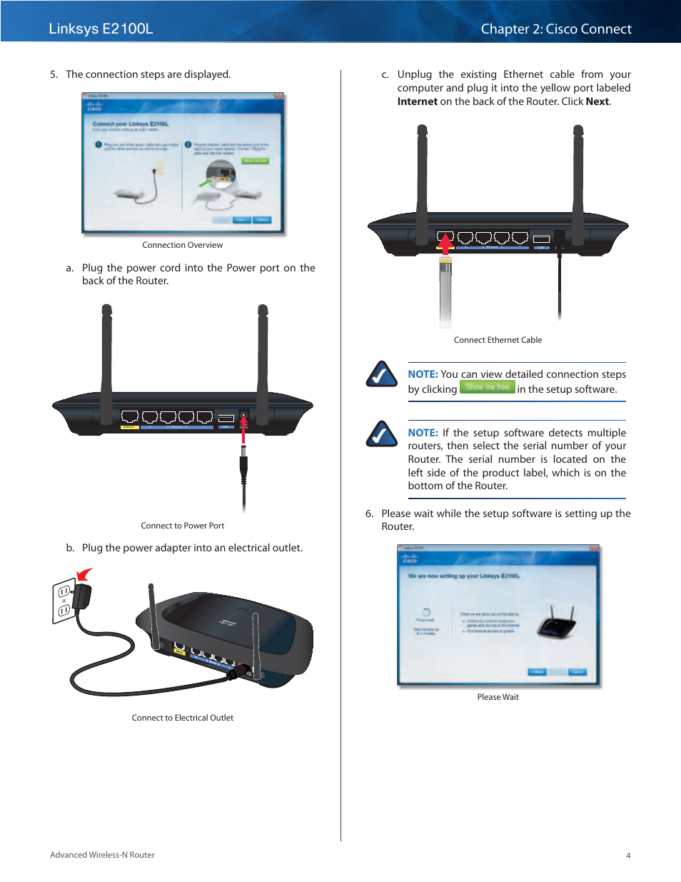 5 . the connection steps are displayed | Linksys E2100L User Manual | Page 7 / 78