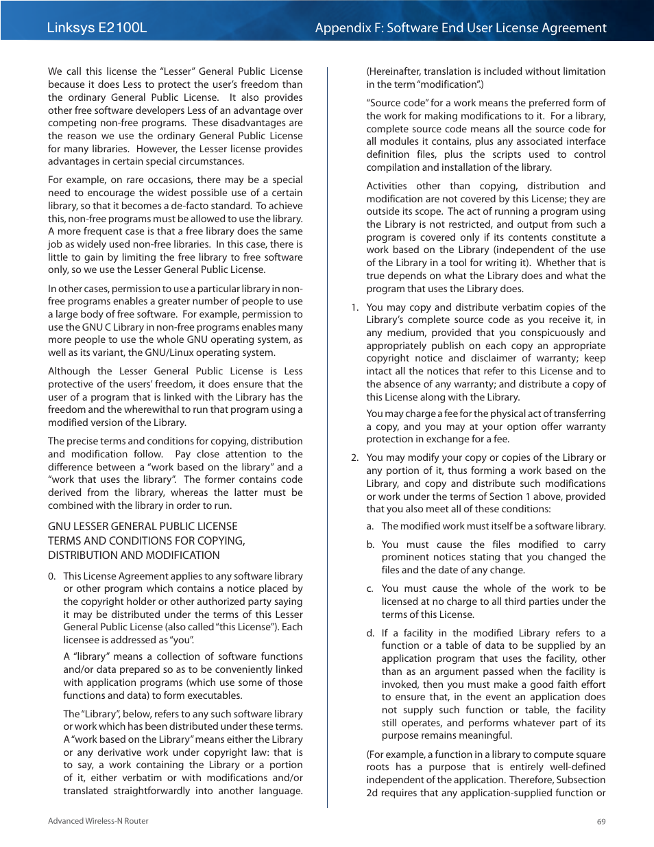 Linksys E2100L User Manual | Page 72 / 78