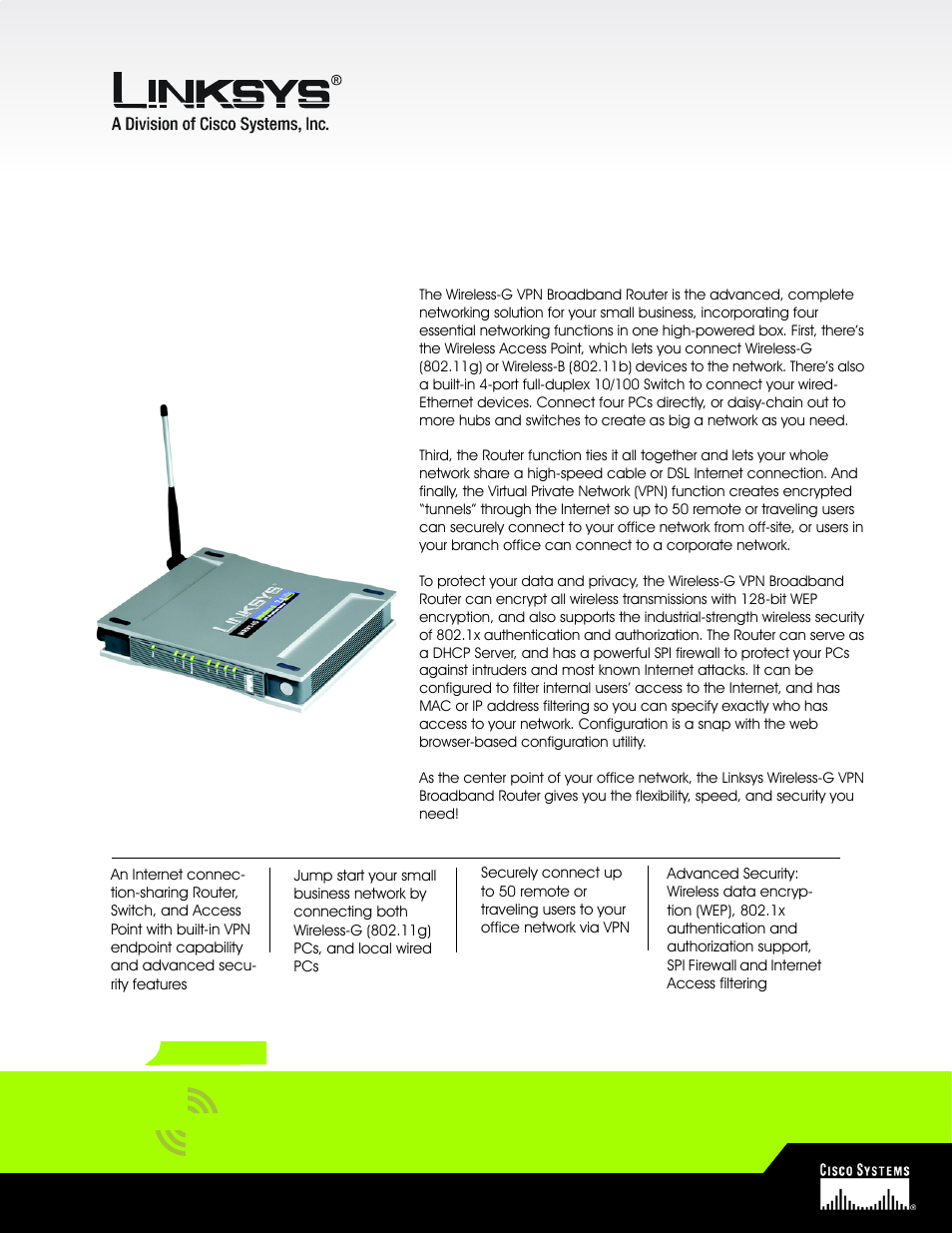 Linksys WRV54G User Manual | 2 pages