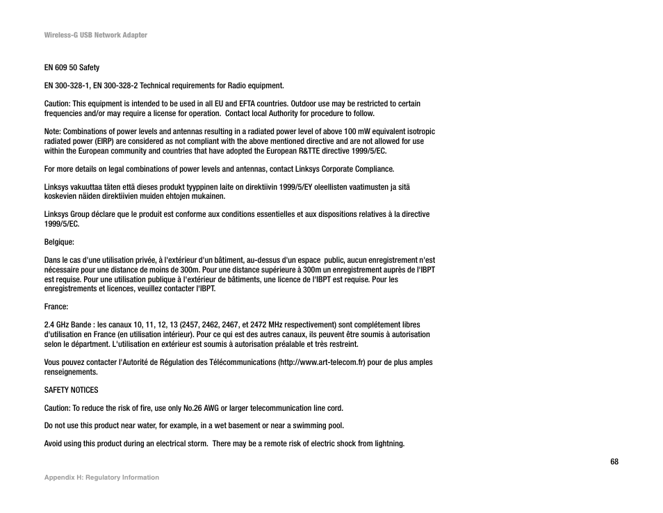 Linksys WUSB54G User Manual | Page 75 / 76