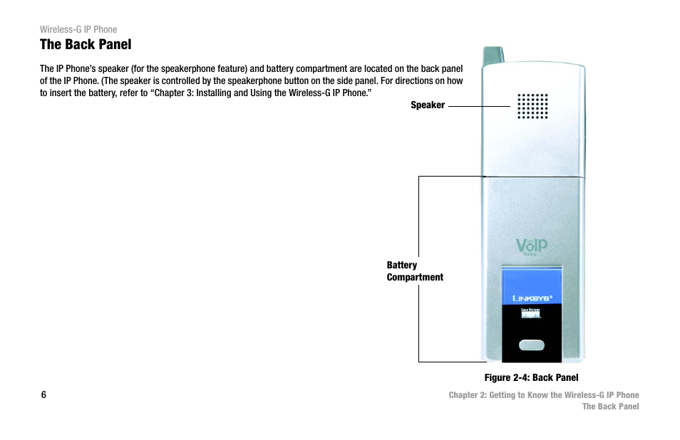 The back panel | Linksys WIP330 User Manual | Page 12 / 87