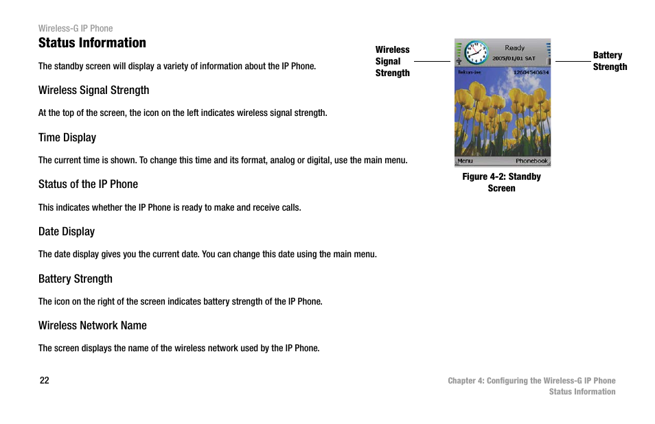 Status information | Linksys WIP330 User Manual | Page 30 / 87