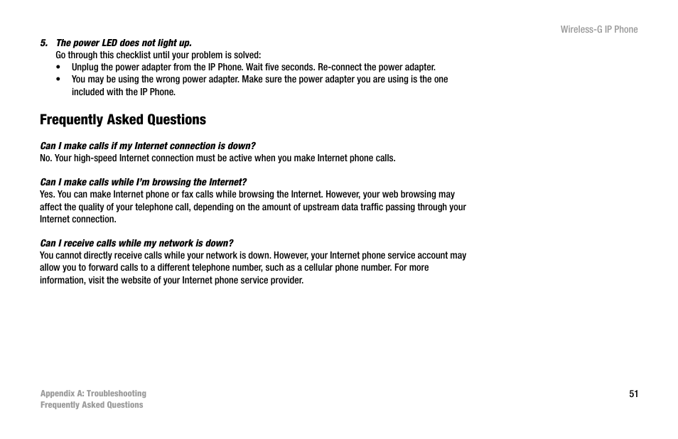 Frequently asked questions | Linksys WIP330 User Manual | Page 61 / 87