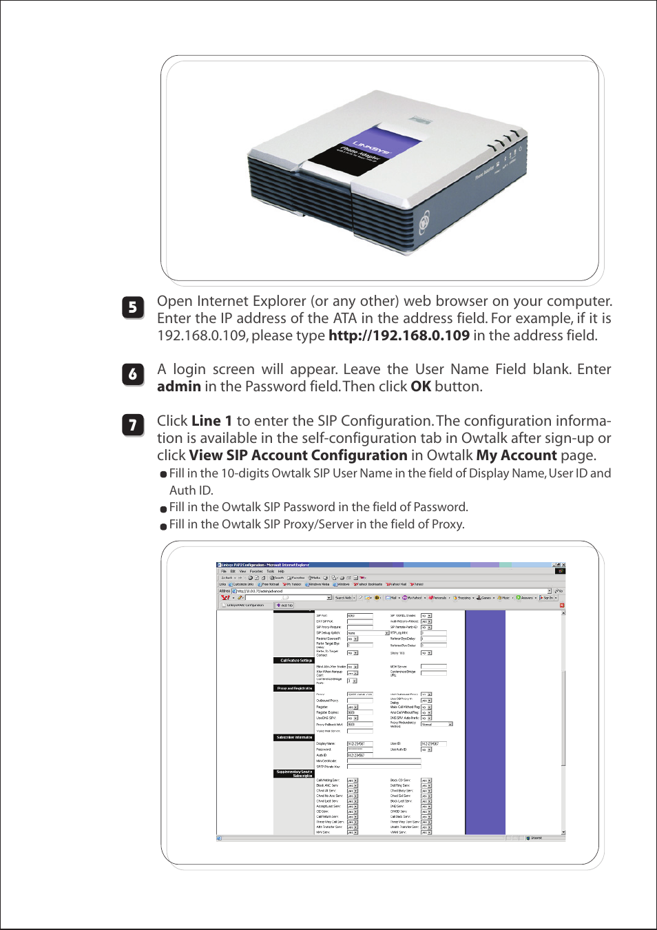 Steps to self-configure linksys ata, Overview | Linksys Owtalk User Manual | Page 3 / 5