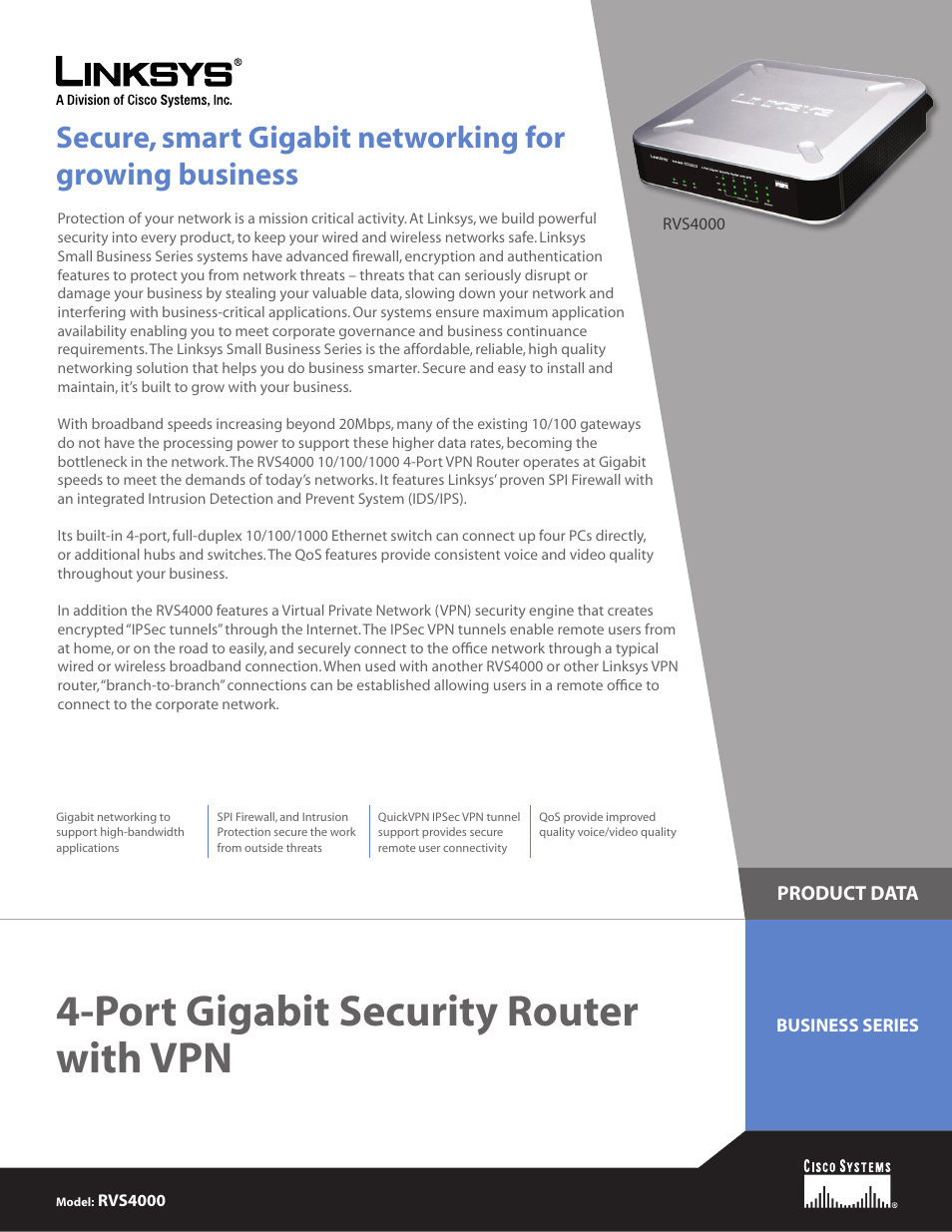 Linksys RVS4000 User Manual | 3 pages