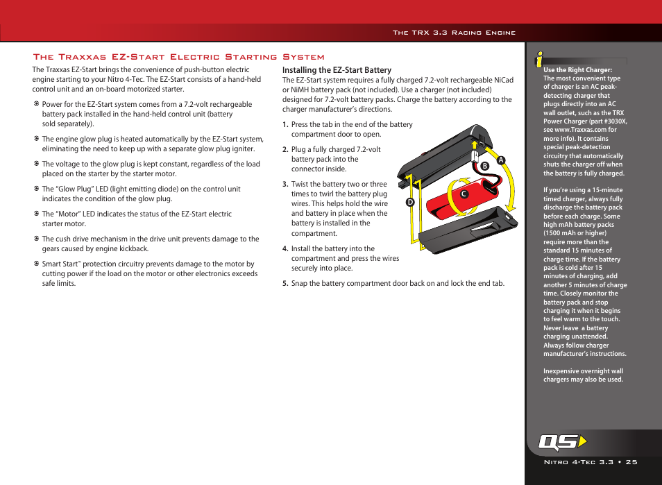 The traxxas ez-start electric starting system | LeapFrog Nitro 4-Tec 3.3TM all-wheel-drive 4809 User Manual | Page 25 / 44