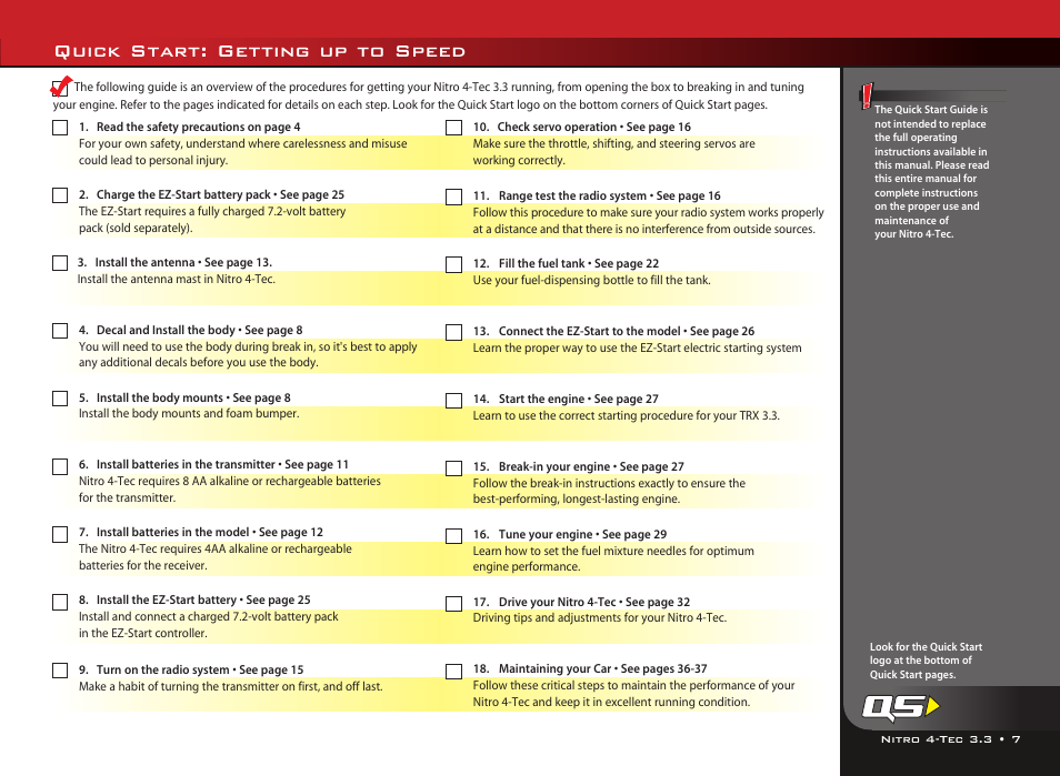 Quick start: getting up to speed | LeapFrog Nitro 4-Tec 3.3TM all-wheel-drive 4809 User Manual | Page 7 / 44