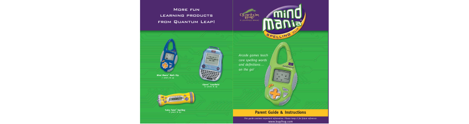 LeapFrog MIND MANIA SPELLING CLIP User Manual | 6 pages