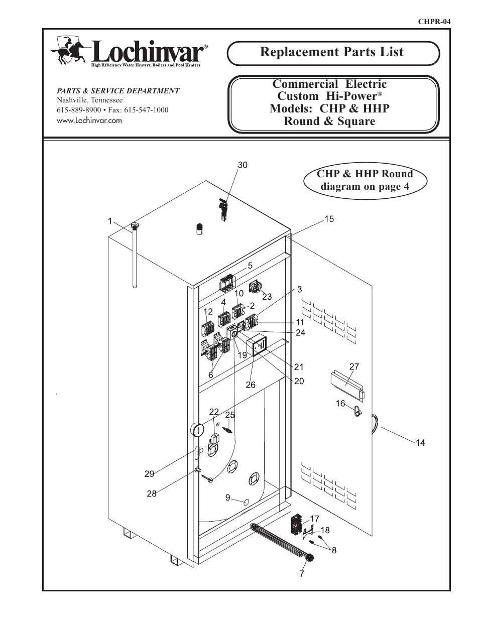 Lochinvar CHP User Manual | 4 pages
