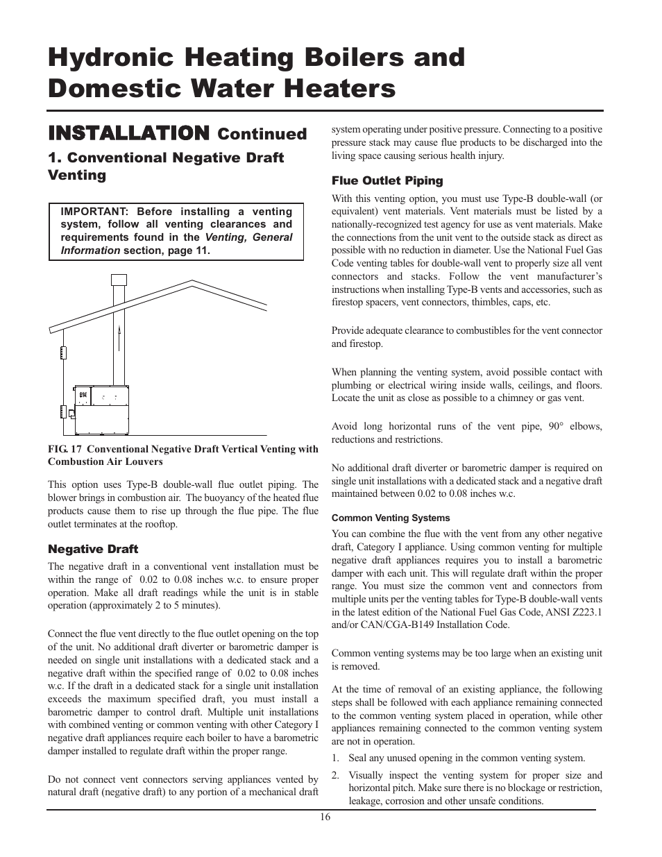 Installation, Continued | Lochinvar 399 User Manual | Page 16 / 72