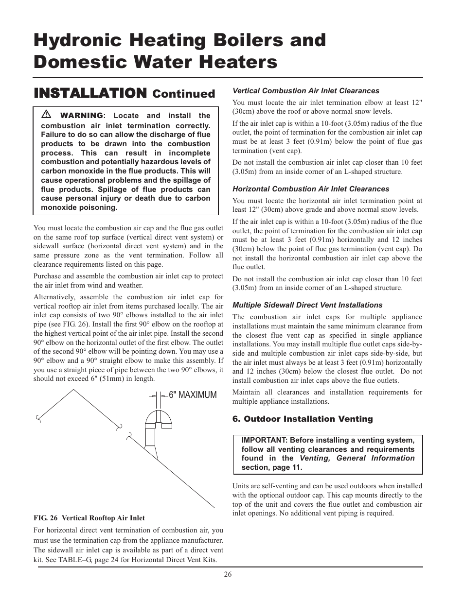 Installation, Continued | Lochinvar 399 User Manual | Page 26 / 72