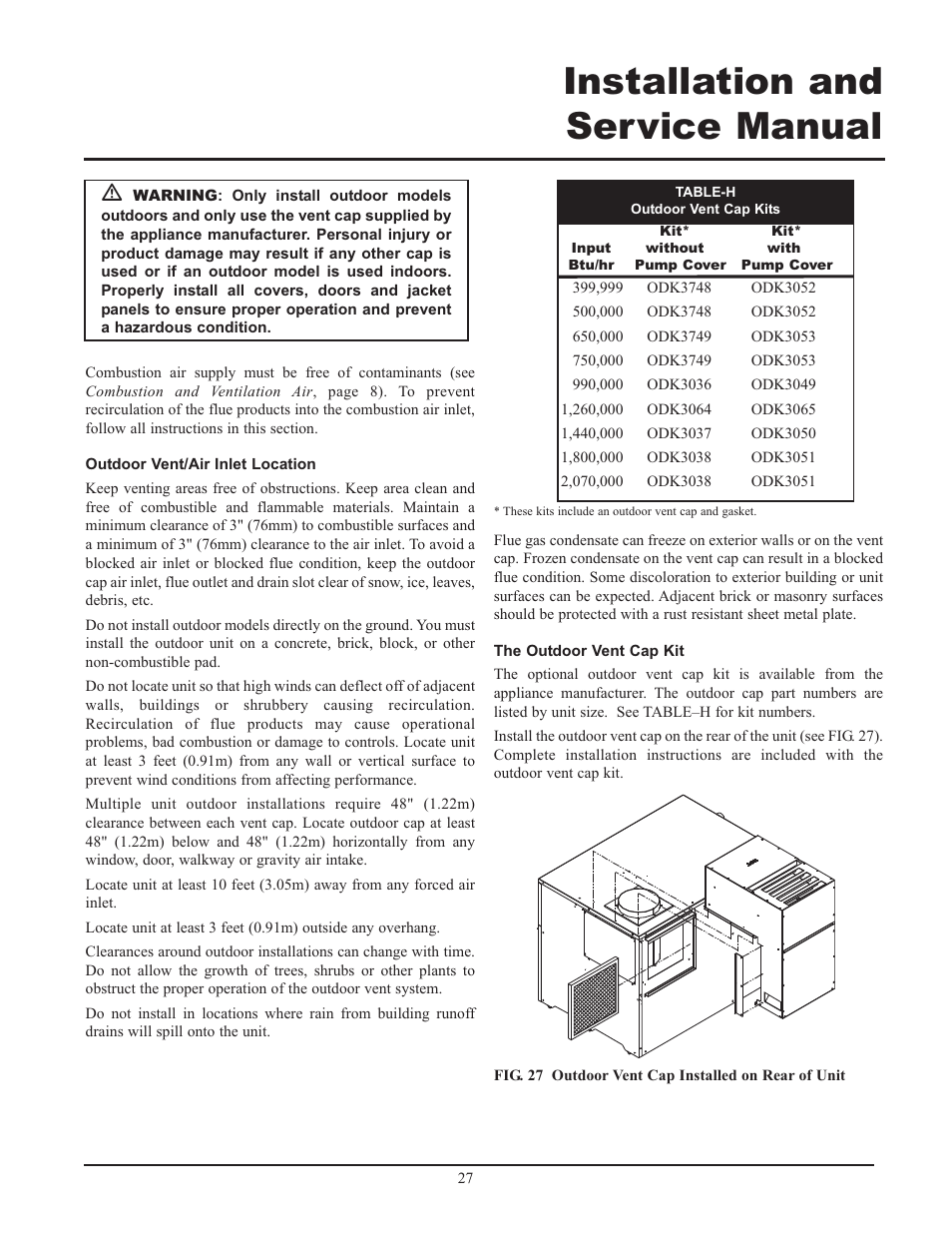 Installation and service manual | Lochinvar 399 User Manual | Page 27 / 72
