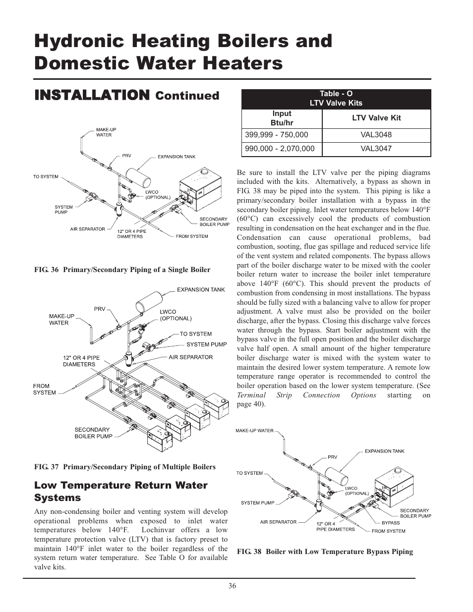 Installation, Continued | Lochinvar 399 User Manual | Page 36 / 72