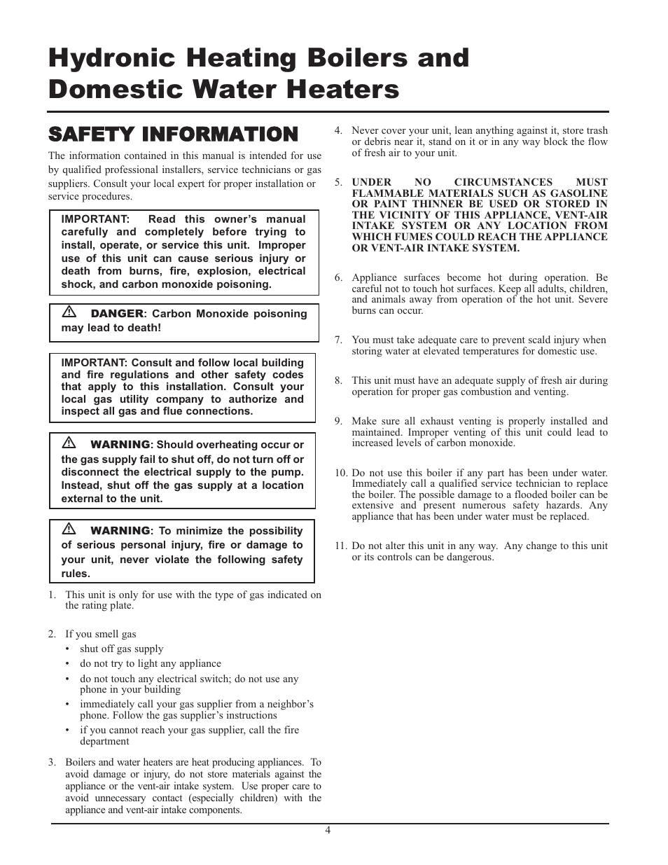Safety information | Lochinvar 399 User Manual | Page 4 / 72