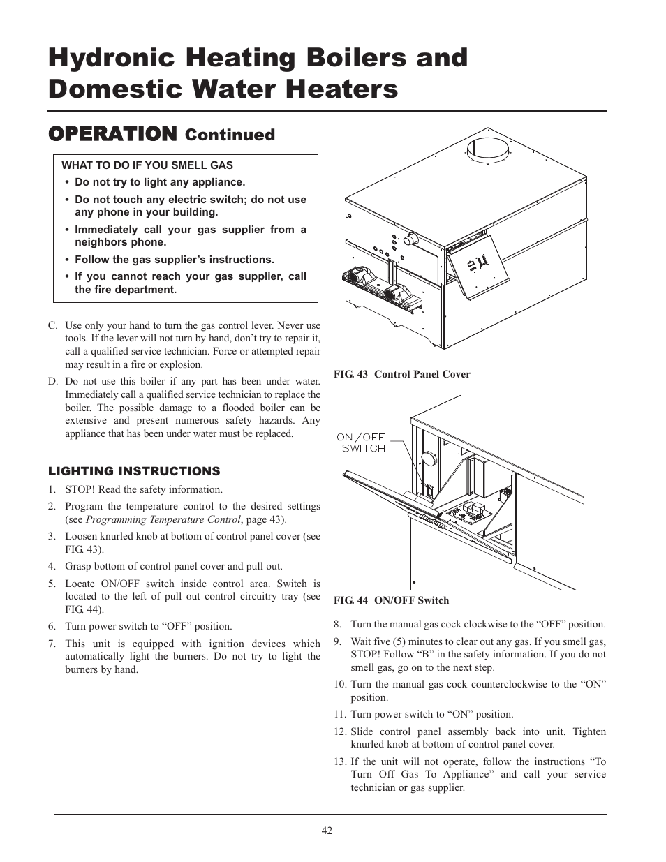 Operation, Continued | Lochinvar 399 User Manual | Page 42 / 72