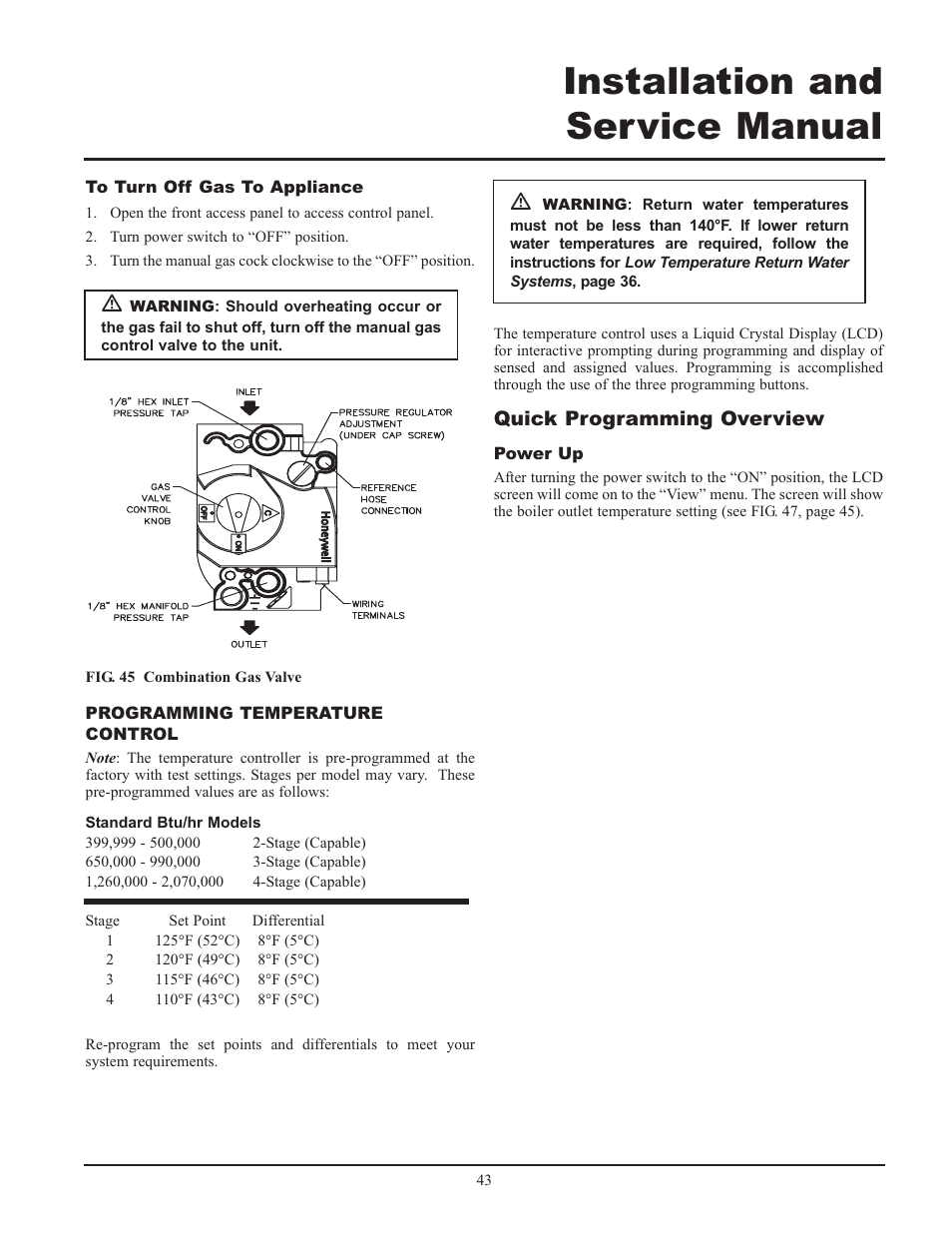 Installation and service manual | Lochinvar 399 User Manual | Page 43 / 72