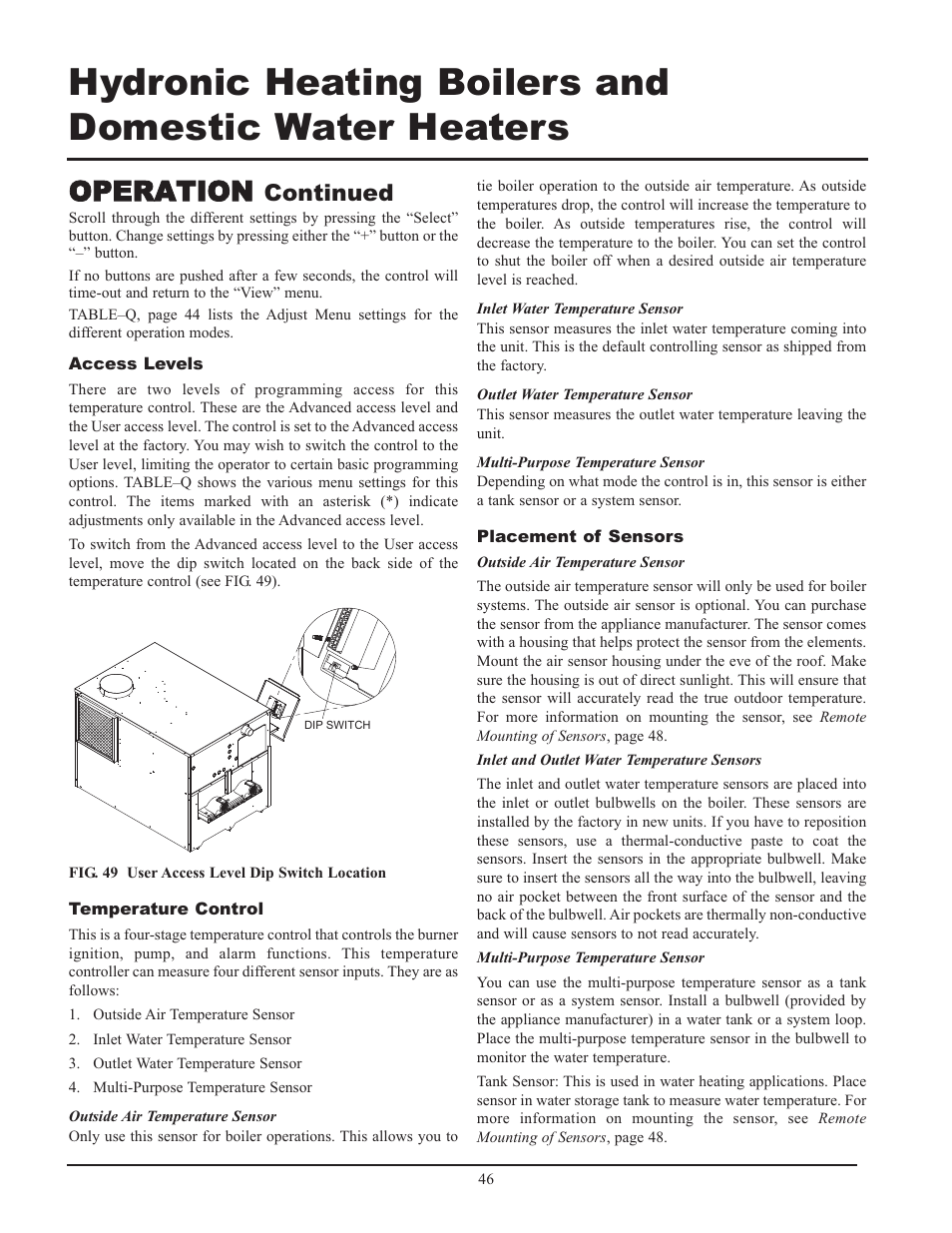 Operation, Continued | Lochinvar 399 User Manual | Page 46 / 72