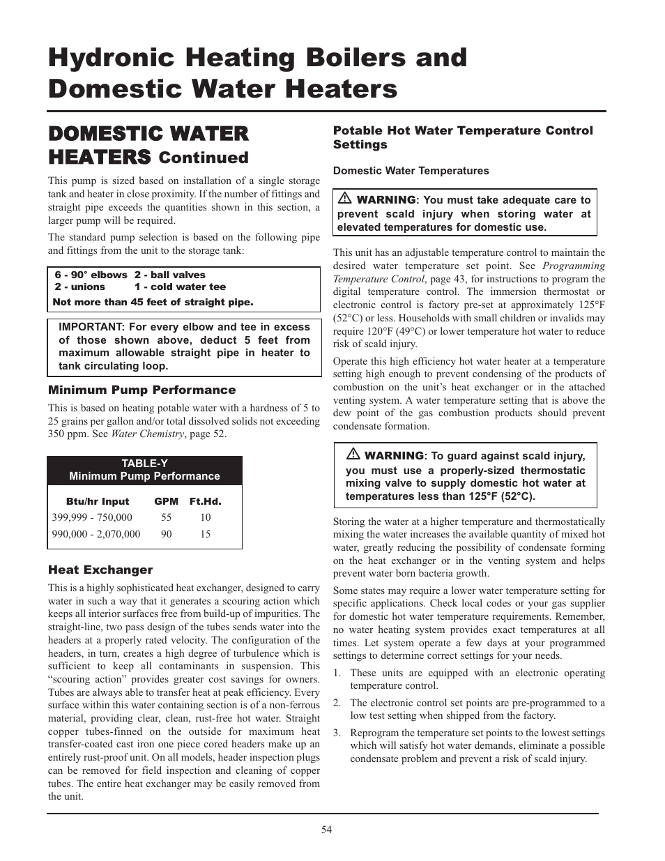 Domestic water heaters, Continued | Lochinvar 399 User Manual | Page 54 / 72