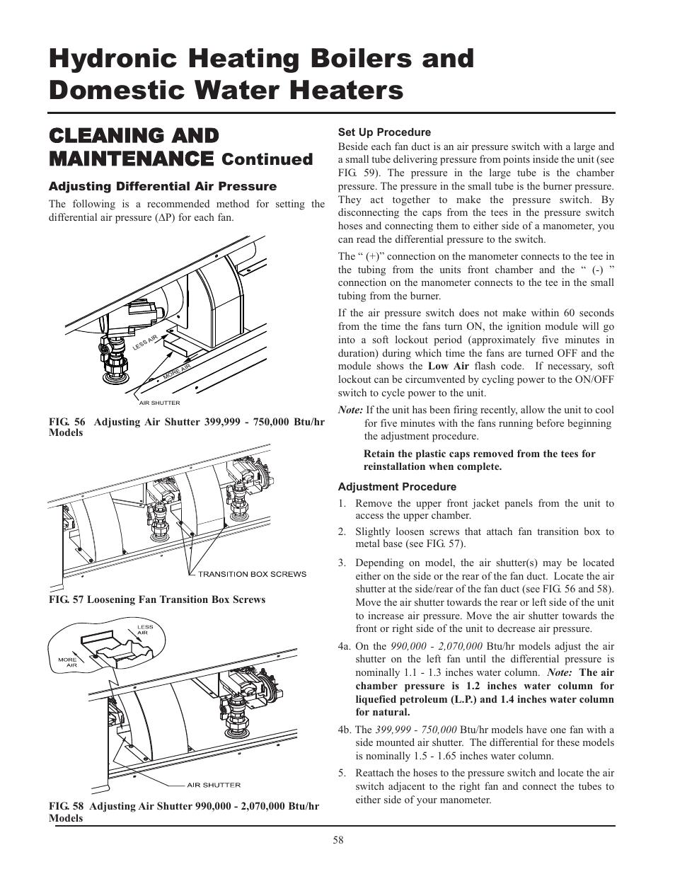 Cleaning and maintenance, Continued | Lochinvar 399 User Manual | Page 58 / 72