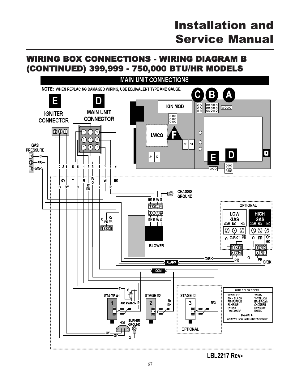 Installation and service manual | Lochinvar 399 User Manual | Page 67 / 72