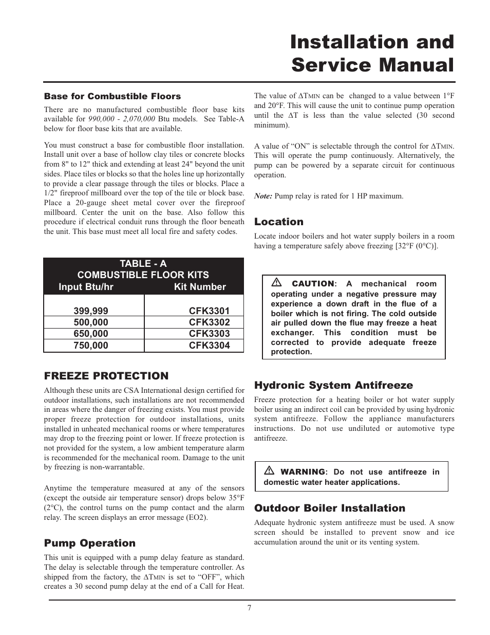 Installation and service manual | Lochinvar 399 User Manual | Page 7 / 72