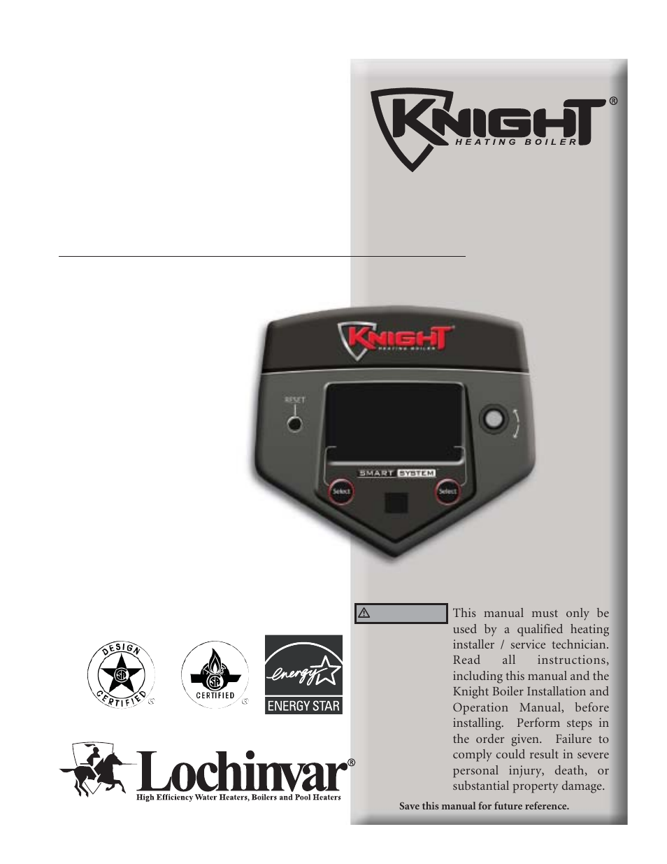 Lochinvar Knight Heating Boiler 81-286 User Manual | 48 pages