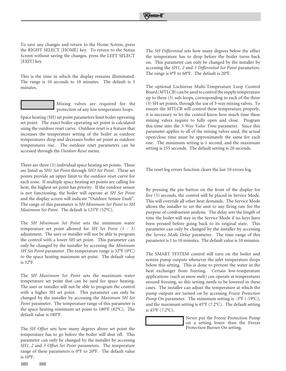 Service | Lochinvar Knight Heating Boiler 81-286 User Manual | Page 20 / 48