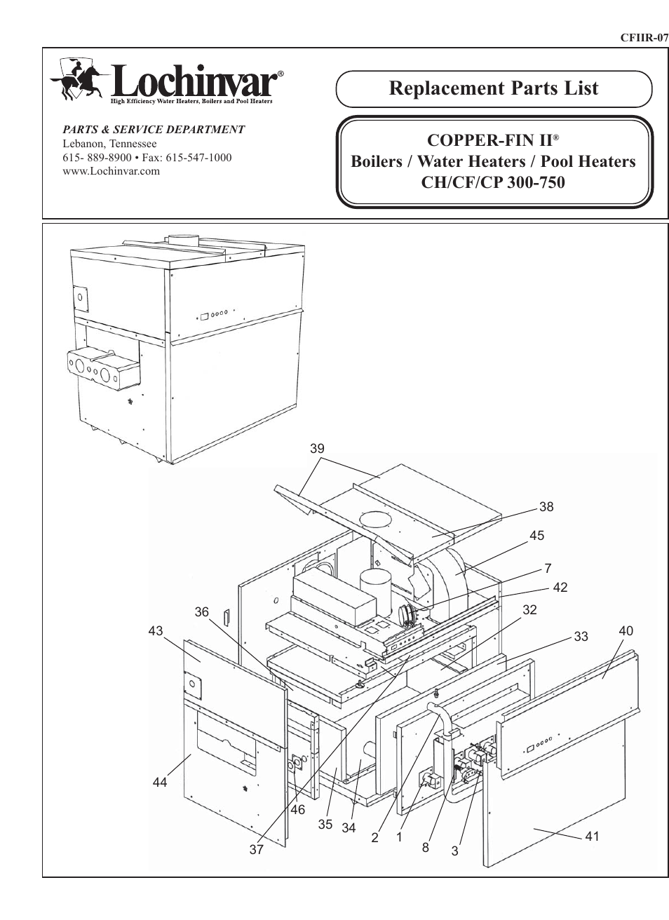 Lochinvar CH/CF/CP 300-750 User Manual | 4 pages