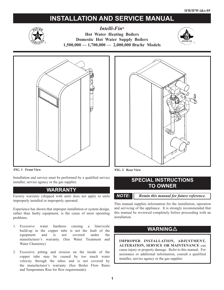 Lochinvar 000 through 2 User Manual | 80 pages