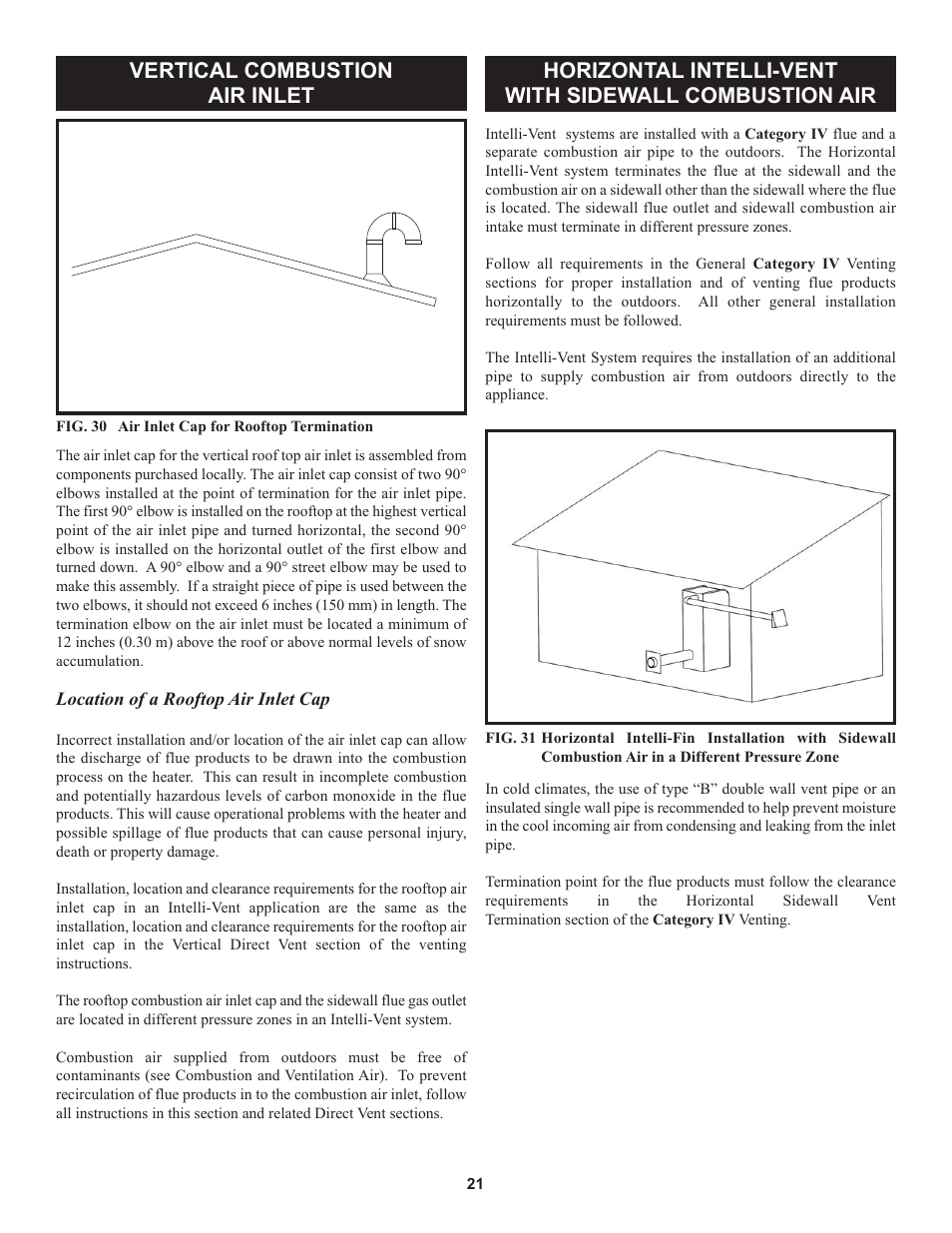 Vertical combustion air inlet | Lochinvar 000 through 2 User Manual | Page 21 / 80