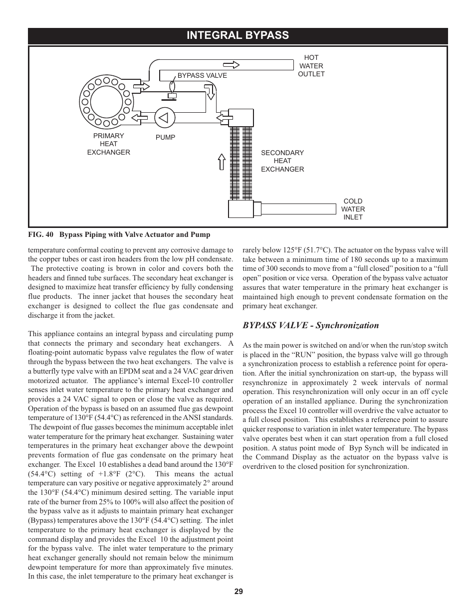 Integral bypass, Bypass valve - synchronization | Lochinvar 000 through 2 User Manual | Page 29 / 80