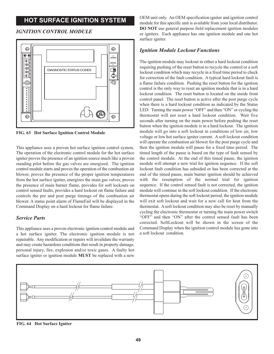 Hot surface ignition system | Lochinvar 000 through 2 User Manual | Page 49 / 80