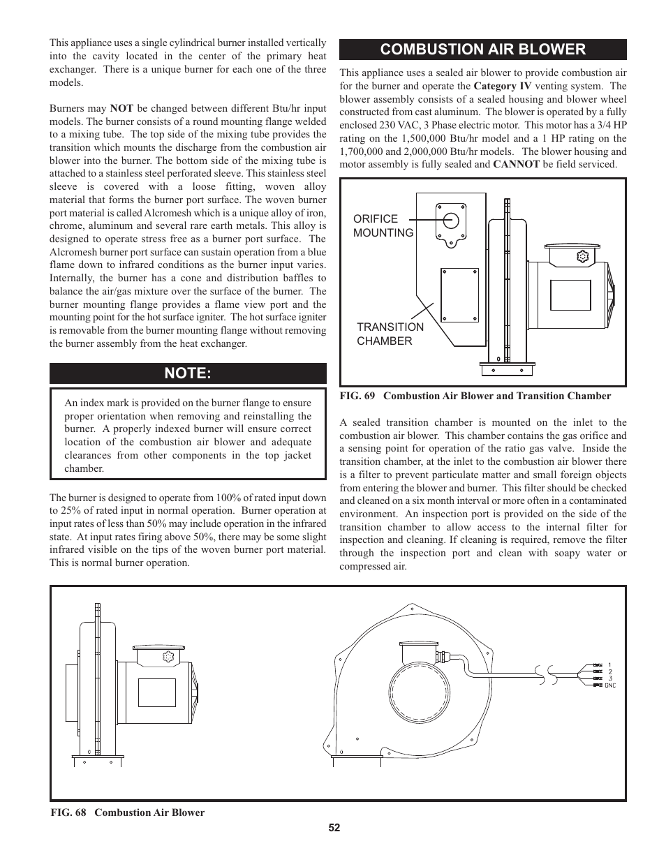 Combustion air blower | Lochinvar 000 through 2 User Manual | Page 52 / 80