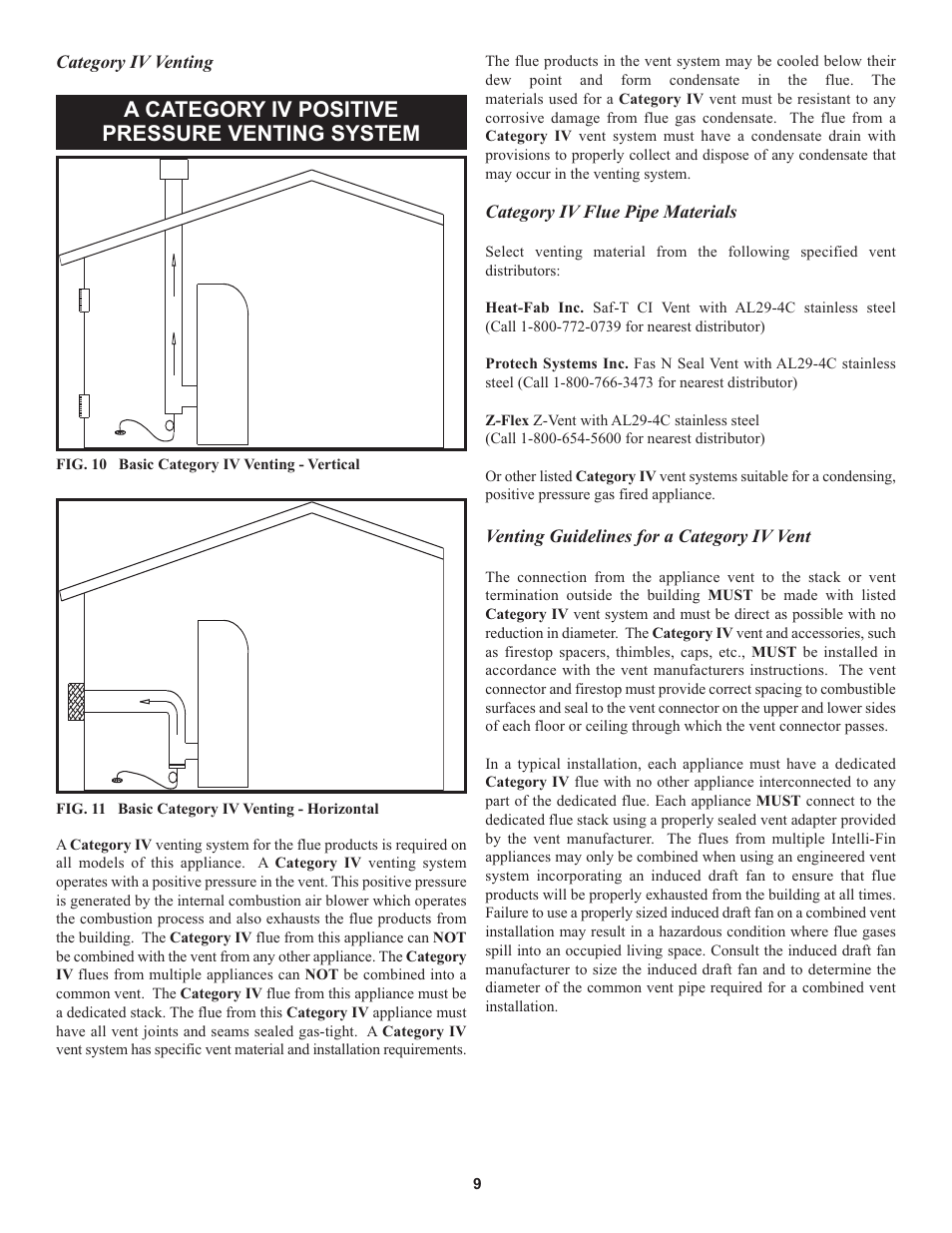 A category iv positive pressure venting system | Lochinvar 000 through 2 User Manual | Page 9 / 80