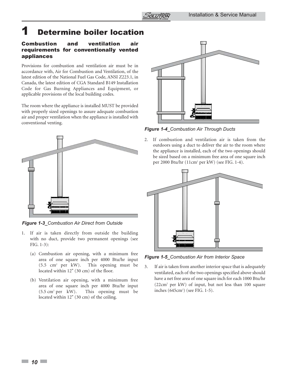 Determine boiler location | Lochinvar 45 User Manual | Page 10 / 52