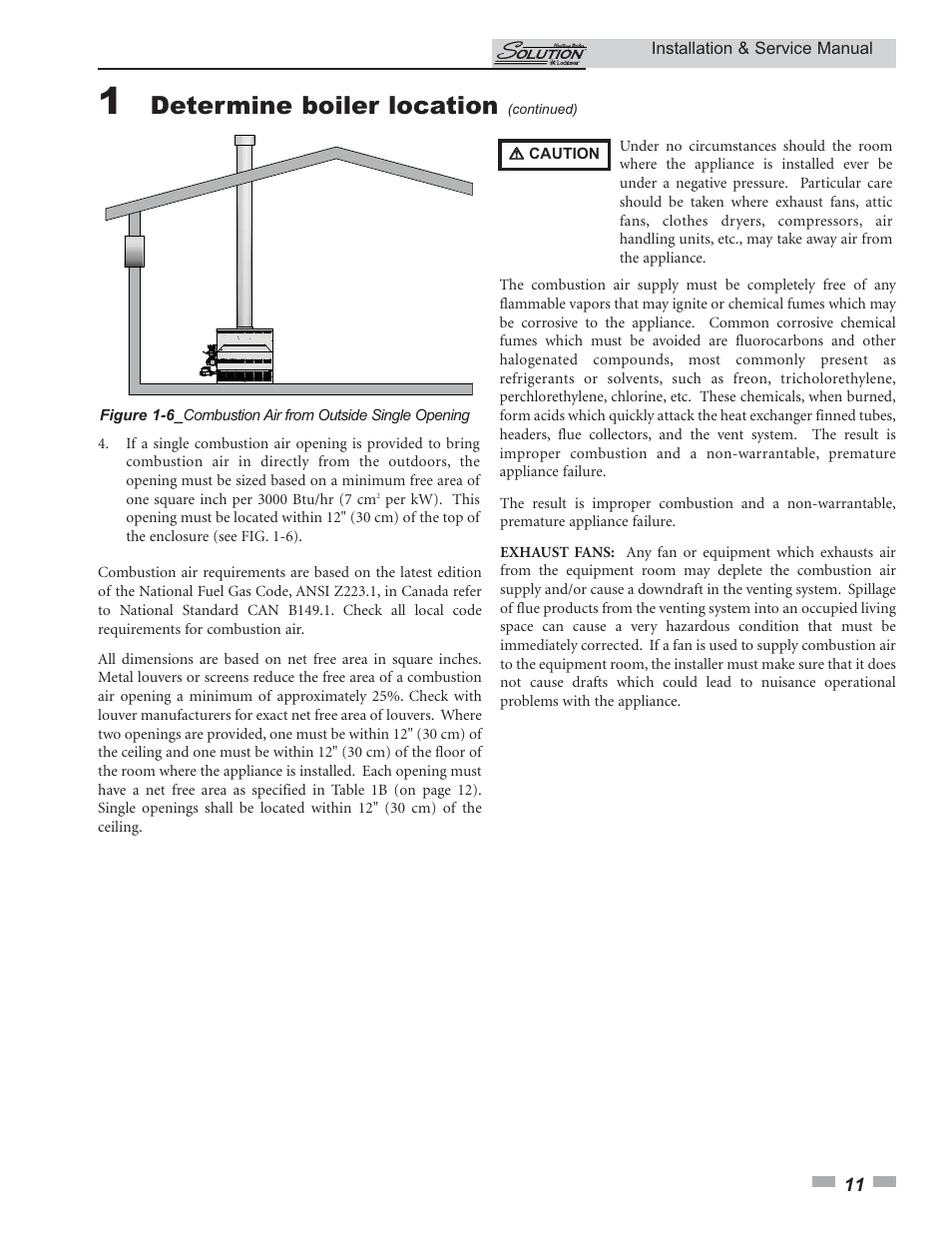 Determine boiler location | Lochinvar 45 User Manual | Page 11 / 52